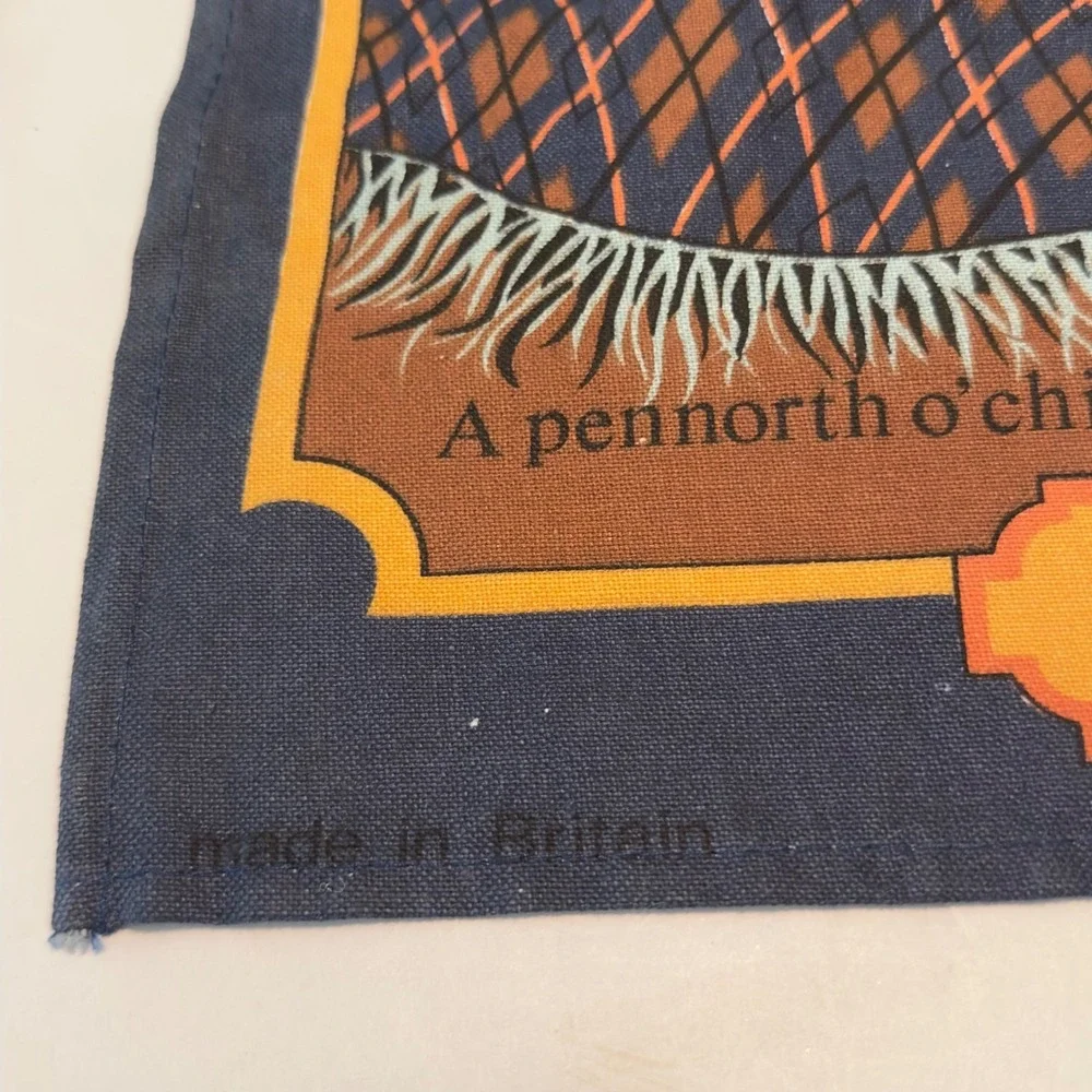 Vintage Fish and Chips British Tea Towel All Cotton Made in Britain 19.5x27.5